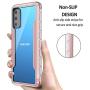 S20 Case (Not for S20 Fan/lite/fe) Double Series Military Grade Drop Protection Hybrid Heavy Duty Extreme Protection Clear Sturdy Metal Bumper Case Support Wireless Charging for S20 6.2'' Rosegold