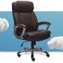 Serta Big & Tall Executive Office Chair High Back All Day Comfort Ergonomic Lumbar Support, Bonded Leather, Brown