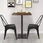 BONZY HOME Metal Dining Chairs, Stackable Side Chairs with Back, Indoor Outdoor Use Chair for Farmhouse, Patio, Restaurant, Kitchen, Set of 4 (Black)