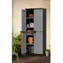 Keter Storage Cabinet with Doors and Shelves - Perfect for Garage and Basement Organization, Grey