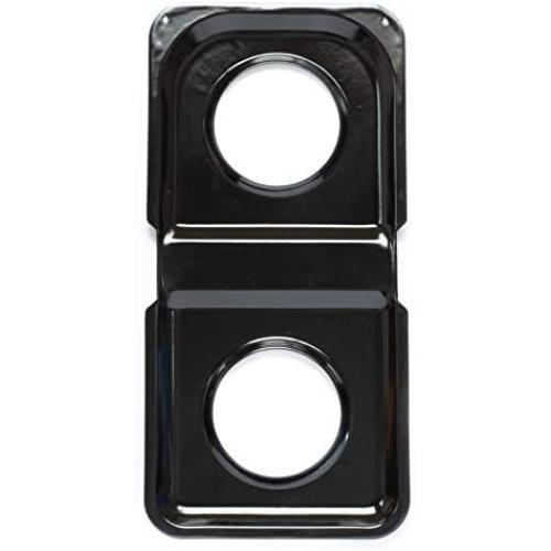 Range Kleen P501 Black Porcelain Rectangular Gas Stove Drip Pan, 16.875 x 8.125-Inches