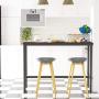 Teraves Bar Table with Solid Metal Frame,Counter Height Table Kitchen Bar Table for Dining Room,Living Room (47.24'', Black Oak)