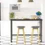 Teraves Bar Table with Solid Metal Frame,Counter Height Table Kitchen Bar Table for Dining Room,Living Room (47.24'', Black Oak)