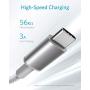 USB Type C Cable, Anker [2-Pack 3ft] Premium Nylon USB-C to USB-A Fast Charging Type C Cable, for Samsung Galaxy S10 / S9 / S8 / Note 8, LG V20 / G5 / G6 and More(Silver)
