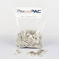 FramePac D Ring Picture Hangers - Single Hole D-Ring Hanger with Screws - for Picture Frames and Mirrors - Used by Framing Professionals (500 Pack)