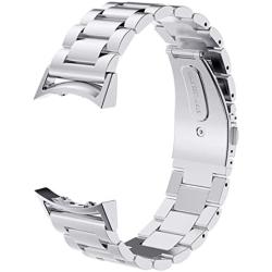 Gear S2 Bands V-Moro Solid Stainless Steel Metal Replacement Band with Adapters for Samsung Gear S2 Smart Watch (Metal Silver)