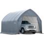 ShelterLogic 11 x 20 x 96'' Garage-in-a-Box All Season Steel Metal Peak Style Roof Portable Outdoor Garage for Crossover Small Trucks and Large Sedans, Grey