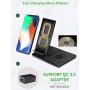 Wireless Charger, Fast Wireless Charging Stand, 2-in-1 Wireless Charging Station Dock for iPhone 12/11/Pro/Max/X/Xs/XR/AirPods2, Samsung Galaxy Note/Watch/Buds