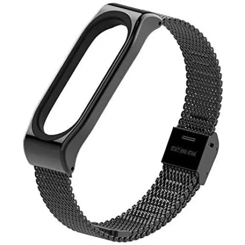 PINHEN Bands for Mi Band 5 Strap,Compatible with Xiaomi Mi Band 3 / Mi Band 4 /Mi Band 5 Wristbands Metal Replacement Adjustable Wrist Straps for Mi Fitness Tracker Smart Band (Black) PINHEN Bands for Mi Band 5 Strap,Compatible with Xiaomi Mi Band 3 / Mi Band 4 /Mi Band 5 Wristbands Metal Replacement Adjustable Wrist Straps for Mi Fitness Tracker Smart Band (Black)