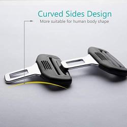 TUPOLIM Seat Belt Clip,Curved Sides Design,2 Pack,Universal Car Seat Belt Buckle Auto Metal Clip (Black)