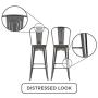 DHP Luxor 30'' Wood Seat, Set of 2 Bar Stool, Antique Gun Metal