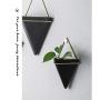 DENOME Geometric Wall Decor Containers Geometric Hanging Planter Vase Wall Planters Hanging Planter Succulent Planter with Metal Frame for Succulent Plants Air Plant (Black)