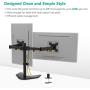WALI Free Standing Dual LCD Monitor Fully Adjustable Desk Mount Fits 2 Screens up to 27 inch, 22 lbs. Weight Capacity per Arm, with Grommet Base (MF002), Black
