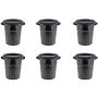 United Solutions TI0065 32 Gallon Outdoor Waste Garbage Bin, 6 Pack, Easy to Carry Pass-Through Handles & Attachable Click Lock Lid, Black, 32 Gal