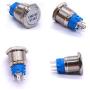 Taiss 12V 19mm Momentary Blue LED Illuminated Car Engine Start Push Button Switch 1NO 1NC 3/4'' Mounting Hole Silver Stainless Steel Metal Toggle Switch For Car Boat Part Modification TM19-Start -Bu