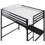 DHP Miles Metal Full Loft Bed with Desk, Black