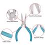Anezus 4Pcs Jewelry Pliers Tool Set Includes Needle Nose Pliers, Round Nose Pliers, Wire Cutters and Bent Nose Pliers for Jewelry Beading Repair Making Supplies