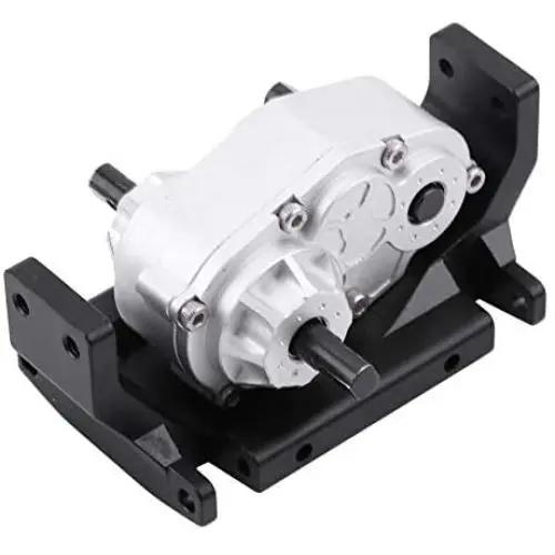 Qiterr Metal Gearbox Transfer Case with Mount for SCX10 / D90 1/10 RC Crawler Car RC Metal Transfer Case Black + Silver Part Qiterr Metal Gearbox Transfer Case with Mount for SCX10 / D90 1/10 RC Crawler Car RC Metal Transfer Case Black + Silver Part
