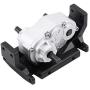 Qiterr Metal Gearbox Transfer Case with Mount for SCX10 / D90 1/10 RC Crawler Car RC Metal Transfer Case Black + Silver Part