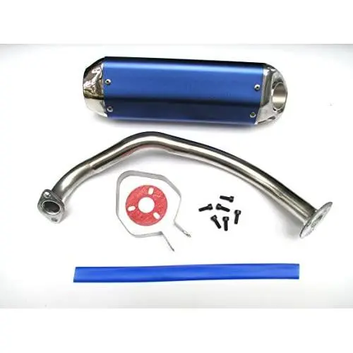 NEW! High Performance Exhaust System Muffler for GY6 50cc-400cc 4 Stroke Scooters ATV Go Kart (Blue) NEW! High Performance Exhaust System Muffler for GY6 50cc-400cc 4 Stroke Scooters ATV Go Kart (Blue)