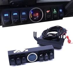 Firebug JK Wrangler Switch Control, JK Panel, JK Control System, JK Relay Switch, JK Top Lights Overhead 6 Switch Panel with Control and Source System, for JK JKU 07 – 17 Petrol Version