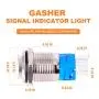 Gasher 5pcs 16mm/0.63inch Metal Momentary Stainless Push Button Switch for Car RV Truck Boat with 12V LED Light Green Yellow Red Blue White