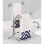 mDesign Decorative Metal Towel Holder Stand for Bathroom Vanity Countertops to Display and Store Small Guest Towels or Washcloths, 2 Tiers - 13.6'' High - Stone Gray