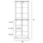 BELLEZE Woody Lighted Corner Curio Cabinet Tempered Glass Door 6 Shelves, Cherry