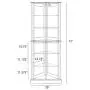 BELLEZE Woody Lighted Corner Curio Cabinet Tempered Glass Door 6 Shelves, Cherry BELLEZE Woody Lighted Corner Curio Cabinet Tempered Glass Door 6 Shelves, Cherry