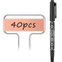 Hotop 40 Pieces Metal Plant Label 10 Inch Copper Plant Labels Stainless Steel Plant Markers Waterproof Reusable Banner Copper Metal Plant Labels with Marker Pen