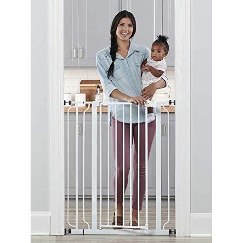 Regalo Easy Step Extra Tall Walk Thru Baby Gate, Includes 4-Inch Extension Kit, 4 Pack of Pressure Mount Kit and 4 Pack Wall Cups and Mounting Kit