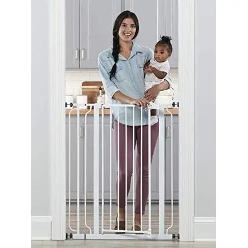 Regalo Easy Step Extra Tall Walk Thru Baby Gate, Includes 4-Inch Extension Kit, 4 Pack of Pressure Mount Kit and 4 Pack Wall Cups and Mounting Kit