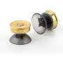 Metal Bullet Buttons for Xbox One Controller, Replacement Parts Bullet Thumbsticks Analog Joystick & A B X Y Buttons Set Mod Kits for Xb1 Controller with Installation Tools(Retro Design-Gold)