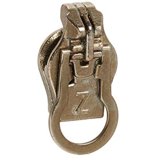 Fix-A-Zipper 3060-7 Size 8 Metal ZlideOn Zipper Pull Replacements, Old Brass