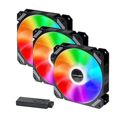 corpuwn 120mm Case Fan 12V 3 Pack RGB Fans for PC Case with RGB Controller, High Airflow LED Fan for Gaming Computer CPU Cooling Fan Addressable, Static Pressure for Computer Case & Liquid Radiator corpuwn 120mm Case Fan 12V 3 Pack RGB Fans for PC Case with RGB Controller, High Airflow LED Fan for Gaming Computer CPU Cooling Fan Addressable, Static Pressure for Computer Case & Liquid Radiator