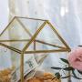 NCYP Upgraded Reinforced Glass Version, Large Geometric Glass Card Box Terrarium, Gold, Handmade, Brass, House Shape,for Wedding Receiption, Wishwell, Keepsake Centerpiece, Sturdy, Glass Box Only