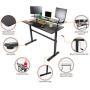 Stand Steady Tranzendesk 55 in Standing Desk with Clamp On Shelf | Crank Height Adjustable Stand Up Workstation with Attachable Monitor Riser | Holds 3 Monitors & Adds Desk Space (55 in/Black)