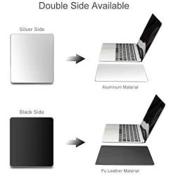 Hard Metal Silver Aluminum Mouse Pad Mat Ultra Thin Big XL Double Side Design Mouse Mat Waterproof Fast and Accurate Control for Gaming and Office(Large 11.81X9.45 Inch)