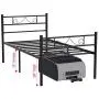 HAAGEEP Twin Bed Frame with Headboard Storage No Box Spring Needed Metal Platform Single Size Bedframe Foundation 14 Inch High HAAGEEP Twin Bed Frame with Headboard Storage No Box Spring Needed Metal Platform Single Size Bedframe Foundation 14 Inch High