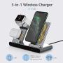 Yootech 3 in 1 Fast Wireless Charger,Innovative Metal Wireless Charging Station with Adapter, 7.5W Compatible with iPhone SE 2020/11/XS Max/8,2.5W for AirPods Pro,Apple Watch(No iWatch Charging Cable)