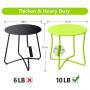 Amagabeli Metal Patio Side Table 18” x 18” Heavy Duty Weather Resistant Anti-Rust Outdoor End Table Small Steel Round Coffee Table Porch Table Snack Table for Balcony Garden Yard Lawn,Lime Green
