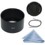 SIOTI Camera Long Focus Metal Lens Hood with Cleaning Cloth and Lens Cap Compatible with Leica/Fuji/Nikon/Canon/Samsung Standard Thread Lens