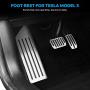 Partol Tesla Model 3 Foot Pedal Pads Foot Rest Anti-Slip Aluminum Pedal Covers - Accelerator Gas & Brake & Foot Rest Foot Pedal Pads, Pack of 3