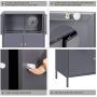 SONGMICS Metal Storage Cabinets with 6 Doors, Multipurpose Storage Locker, 3-Tier Office Cabinets, Max. Load Capacity 33 lb per Tier, Gray UOMC06GB