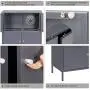 SONGMICS Metal Storage Cabinets with 6 Doors, Multipurpose Storage Locker, 3-Tier Office Cabinets, Max. Load Capacity 33 lb per Tier, Gray UOMC06GB SONGMICS Metal Storage Cabinets with 6 Doors, Multipurpose Storage Locker, 3-Tier Office Cabinets, Max. Load Capacity 33 lb per Tier, Gray UOMC06GB