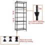 YOHKOH 5-Wire Shelving Metal Storage Rack Adjustable Shelves for Laundry Bathroom Kitchen Pantry Closet, Black