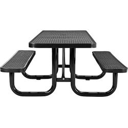 8 ADA Rectangular Picnic Table, Expanded Metal, Black (96'' Long)