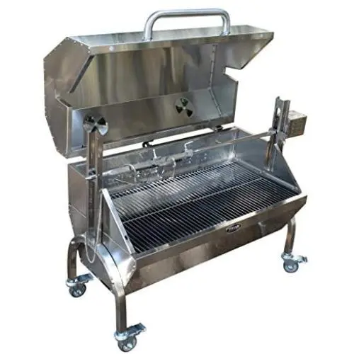 Titan Great Outdoors 35W Stainless Steel Rotisserie Grill Roaster w/Glass Hood 85 LB Capacity Titan Great Outdoors 35W Stainless Steel Rotisserie Grill Roaster w/Glass Hood 85 LB Capacity