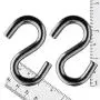 S Hook - Heavy Duty, Marine Grade 316 Stainless Steel 2.5'' Long, 5/16'', Extra Strong S Shaped Hook - Thick Metal Hook for Hanging and Utility Use (4) S Hook - Heavy Duty, Marine Grade 316 Stainless Steel 2.5'' Long, 5/16'', Extra Strong S Shaped Hook - Thick Metal Hook for Hanging and Utility Use (4)