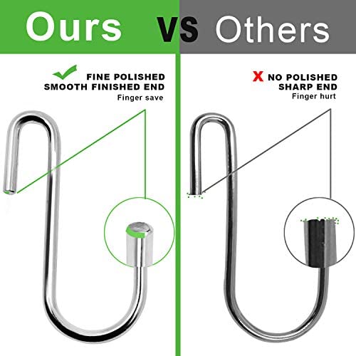 30 Pack Esfun Heavy Duty S Hooks Pan Pot Holder Rack Hooks Hanging Hangers S Shaped Hooks for Kitchenware Pots Utensils Clothes Bags Towels Plants